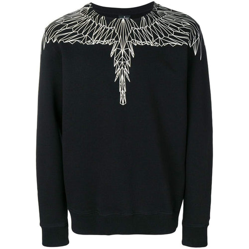 MARCELO BURLON Neon Wings Crewneck, Black-OZNICO