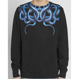 MARCELO BURLON Snake Crewneck, Black/Light Blue-OZNICO