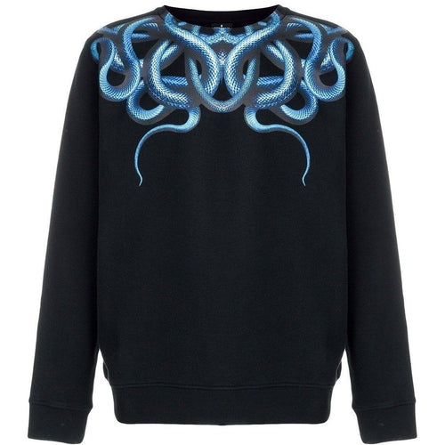 MARCELO BURLON Snake Crewneck, Black/Light Blue-OZNICO