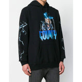 MARCELO BURLON Tiger Lightning Hoodie, Black-OZNICO