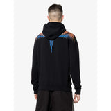 MARCELO BURLON Wings Print Hoodie, Black/ Orange-OZNICO