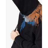 MARCELO BURLON Wings Print Hoodie, Black/ Orange-OZNICO