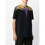 MARCELO BURLON Wings Print T-Shirt, Black/ Yellow-OZNICO