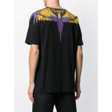 MARCELO BURLON Wings Print T-Shirt, Black/ Yellow-OZNICO