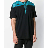 MARCELO BURLON Wings Printed T-Shirt, Black/ Light Blue-OZNICO