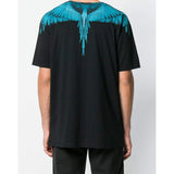 MARCELO BURLON Wings Printed T-Shirt, Black/ Light Blue-OZNICO
