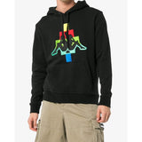 MARCELO BURLON X KAPPA Logo Embroidered Hoodie, Black-OZNICO