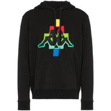 MARCELO BURLON X KAPPA Logo Embroidered Hoodie, Black-OZNICO