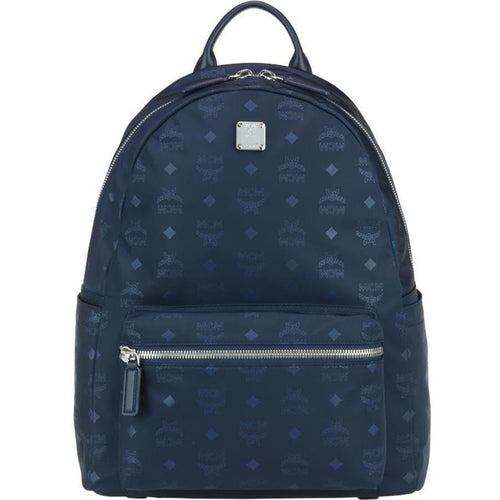 MCM Dieter Teardrop Backpack in Monogram Nylon, Navy-OZNICO