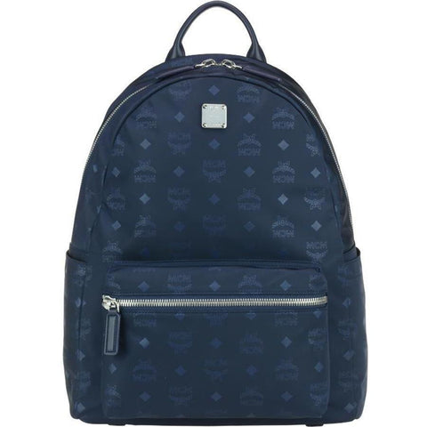 MCM Dieter Teardrop Backpack in Monogram Nylon Navy OZNICO