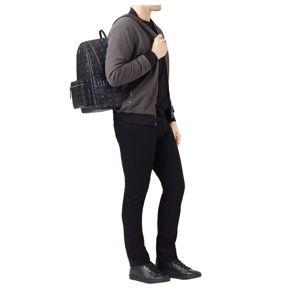 Mcm Stark Backpack Visetos Side Studs Medium Black