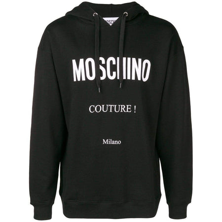 MOSCHINO Logo Hooded Sweatshirt, Black