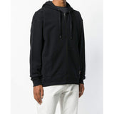 MOSCHINO Front Zip Printed Hoodie, Black-OZNICO