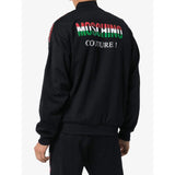 MOSCHINO Italian Flag Logo Track Jacket, Black-OZNICO