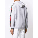 MOSCHINO Logo Band Hooded Sweatshirt, Grey Melange-OZNICO