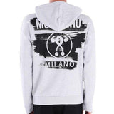 MOSCHINO Logo Hooded Sweatshirt, Grey-OZNICO