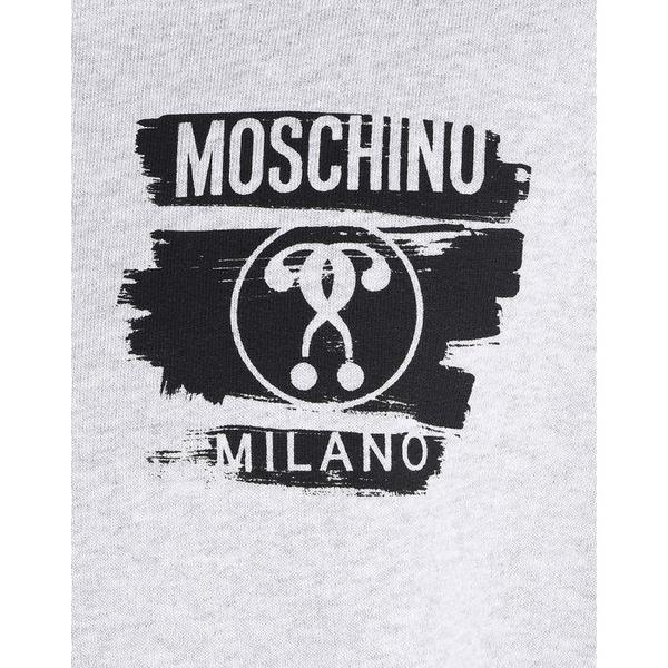 MOSCHINO Logo Hooded Sweatshirt, Grey-OZNICO