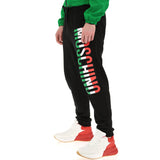 MOSCHINO Logo Print Sweatpants, Black-OZNICO