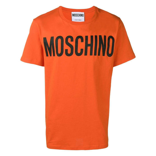 MOSCHINO Logo Print T-Shirt, Orange-OZNICO