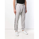 MOSCHINO Logo Stripe Sweatpants, Grey-OZNICO