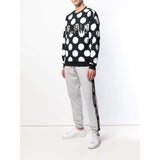 MOSCHINO Logo Stripe Sweatpants, Grey-OZNICO