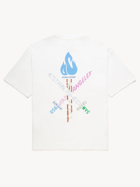OPENING CEREMONY WARPED LOGO REGULAR T-SHIRT, BLACK