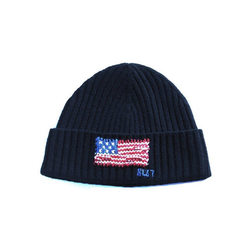 POLO RALPH LAUREN American Flag Cuff Hat, Navy-OZNICO