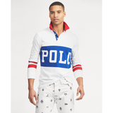 POLO RALPH LAUREN Classic Fit Cotton Rugby Shirt, White/ Multi-OZNICO