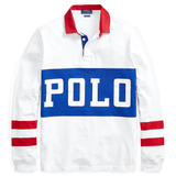 POLO RALPH LAUREN Classic Fit Cotton Rugby Shirt, White/ Multi-OZNICO