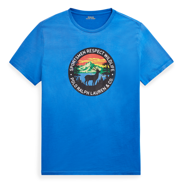 POLO RALPH LAUREN Classic Fit Sportsmen T-Shirt, Blue Saturn-OZNICO
