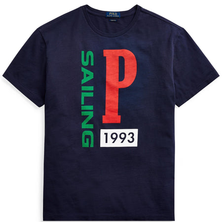 Polo Ralph Lauren Classic Fit Graphic Slub Jersey T-Shirt, Navy