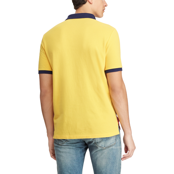 POLO RALPH LAUREN Custom Slim Fit Mesh Polo, Canary Yellow/ Multi-OZNICO