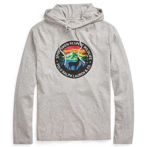 POLO RALPH LAUREN Great Outdoors Jersey Hooded T Shirt Salt