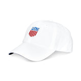 POLO RALPH LAUREN Polo Shield Twill Chariots Cap, White-OZNICO