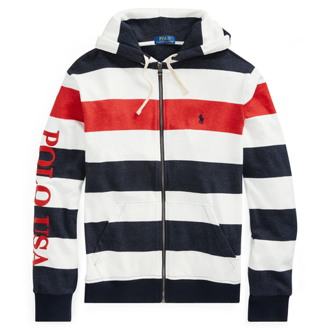 POLO RALPH LAUREN Striped Terry Americana Hoodie Aviator