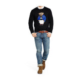 POLO RALPH LAUREN Wool Blend Bear Sweater, Black-OZNICO