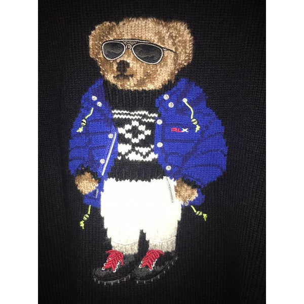 POLO RALPH LAUREN Wool Blend Bear Sweater, Black-OZNICO