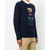 POLO RALPH LAUREN Wool Blend Knit Bear Sweater, Navy-OZNICO