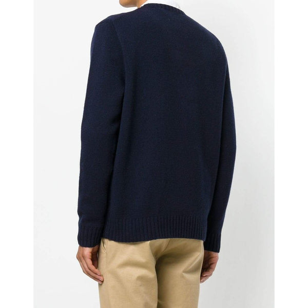 POLO RALPH LAUREN Wool Blend Knit Bear Sweater, Navy-OZNICO