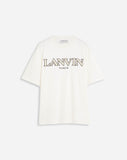 LANVIN CLASSIC CURB EMBROIDERED T-SHIRT, MILK