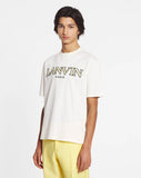 LANVIN CLASSIC CURB EMBROIDERED T-SHIRT, MILK