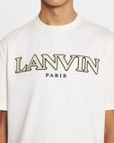 LANVIN CLASSIC CURB EMBROIDERED T-SHIRT, MILK