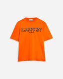 LANVIN CLASSIC CURB EMBRIODERED T-SHIRT, BRIGHT ORANGE