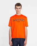 LANVIN CLASSIC CURB EMBRIODERED T-SHIRT, BRIGHT ORANGE