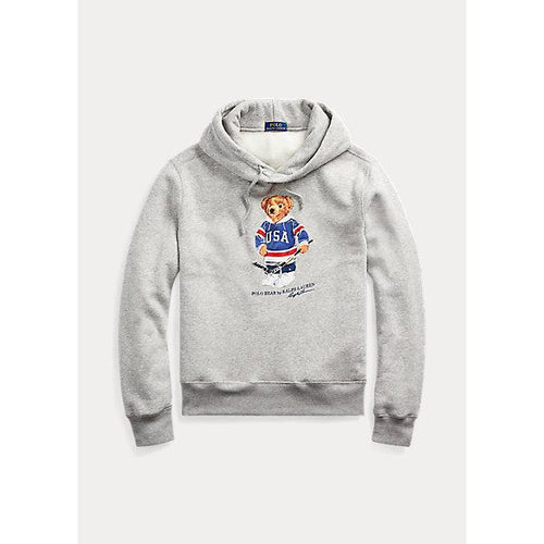 POLO RALPH LAUREN Hockey Bear Fleece Hoodie, Heather Grey