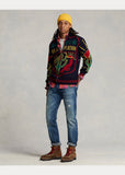 Polo Ralph Lauren Wool Graphic Full-Zip Sweater, Navy Multi