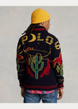 Polo Ralph Lauren Wool Graphic Full-Zip Sweater, Navy Multi
