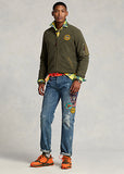 Polo Ralph Lauren Brushed Fleece Bomber Jacket, Service Green Heather