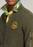 Polo Ralph Lauren Brushed Fleece Bomber Jacket, Service Green Heather