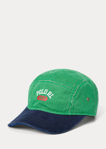 LACOSTE Large Croc Gabardine Cap, Grassy Green